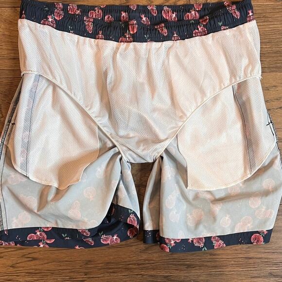 Wallin & Bros Pomegranate Print Swim Trunks Mens Drawstring Casual Shorts - Picture 11 of 12